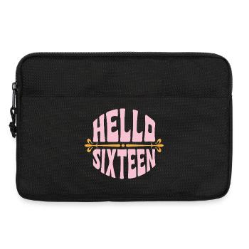 Hallo Sixteen Retro Pink Geburtstag - Laptoptasche 13" - Schwarz - Vorne