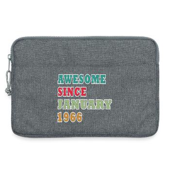 60e anniversaire Original Millésime janvier 1966 - Sacoche pour ordinateur portable 13 pouces - gris chiné - Devant