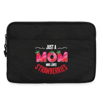 Just a mom who loves strawberries - Laptop bag 13" - black - Front
