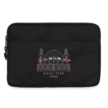 Chicago, quai de la marine dessiné à la main - Sacoche pour ordinateur portable 13 pouces - noir - Devant
