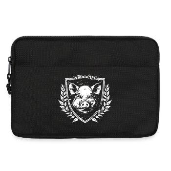 Blason : emblème du sanglier sauvage - Sacoche pour ordinateur portable 13 pouces - noir - Devant
