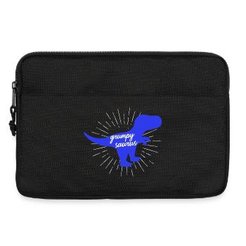 Grumpysaurus Funny Blue T-Rex Dinosaur - Laptop bag 13" - black - Front