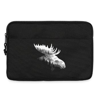 Elch, Wald, Natur, Wildnis, Outdoor, Tier - Laptoptasche 13" - Schwarz - Vorne