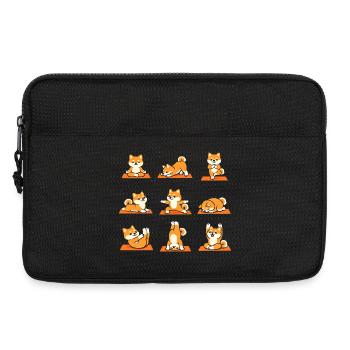 Shiba Inu Yoga Pose des Sports Drôles de Chiens - Sacoche pour ordinateur portable 13 pouces - noir - Devant