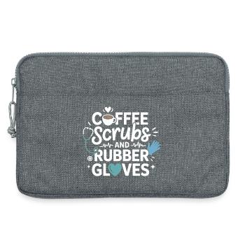 Coffee scrubs and rubber gloves - Laptop bag 13" - heather grey - Front