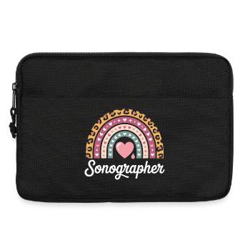 Herz Regenbogen Sonografie Motiv - Laptoptasche 13" - Schwarz - Vorne