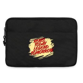 Rebel Today Legend Tomorrow – Fette Typografie-Kunst - Laptoptasche 13" - Schwarz - Vorne