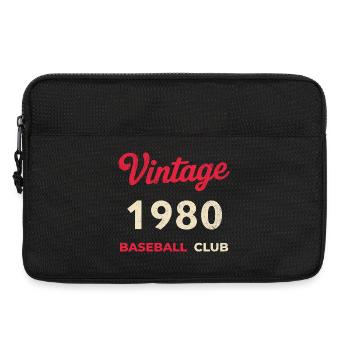Vintage 1980 – Année de naissance rétro du club de baseball - Sacoche pour ordinateur portable 13 pouces - noir - Devant