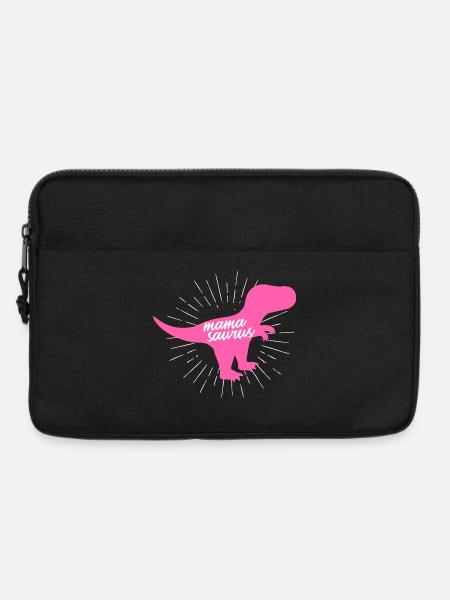 Mamasaurus T-Rex Dinosaur Pink Silhouette Gift - Laptop bag 13" - black