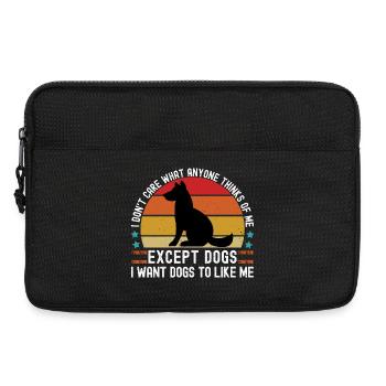 I Don’t Care Except Dogs Funny Dog Lover - Sacoche pour ordinateur portable 13 pouces - noir - Devant