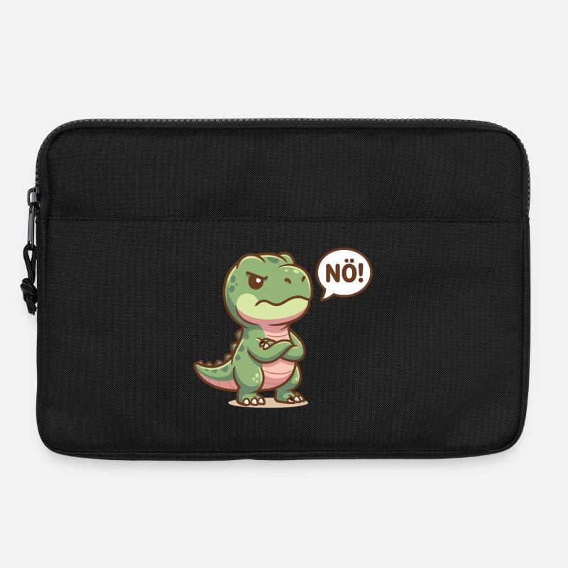 Süßer Dinosaurier Nö Lustiger Spruch - Laptoptasche 13" - Schwarz