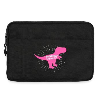 Mommysaurus, silhouette drôle de dinosaure rose T-Rex - Sacoche pour ordinateur portable 13 pouces - noir - Devant