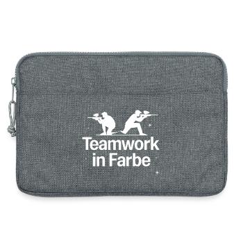 Travail d’équipe dans l’équipe de paintball en couleur pour s’amuser - Sacoche pour ordinateur portable 13 pouces - gris chiné - Devant