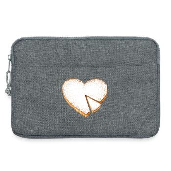 Gâteau en forme de cœur avec illustration de sucre glace - Sacoche pour ordinateur portable 13 pouces - gris chiné - Devant