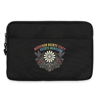 Menschenrechte Demokratie Statement gegen Rechts - Laptoptasche 13" - Schwarz - Vorne