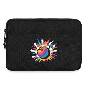  Bowling Ball Strike Mit Bunter Explosion Und Pins - Laptoptasche 13" - Schwarz - Vorne