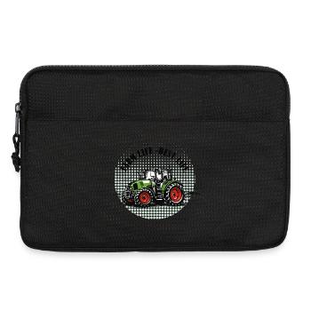 Farm Life – Grün-Roter Traktor Vintage Stil - Laptoptasche 13" - Schwarz - Vorne