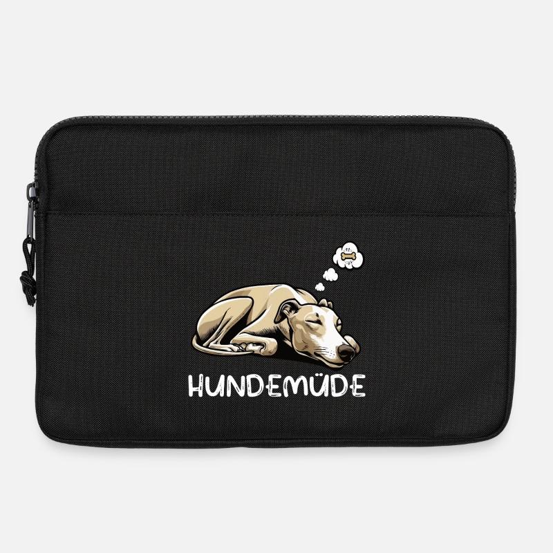 Hundemüde Whippet Windhund Whippets Whippethalter - Laptoptasche 13" - Schwarz