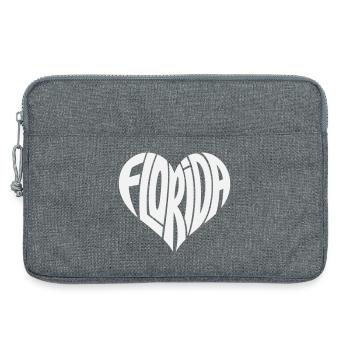 Florida Heart Typo - Laptop bag 13" - heather grey - Front