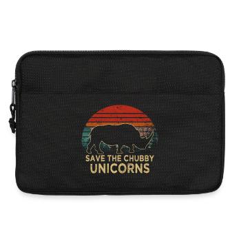 Save The Chubby Unicorns Retro Rhino Slogan - Laptop bag 13" - black - Front