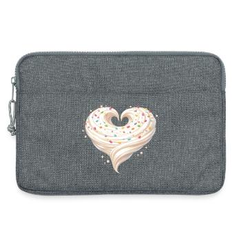 Sahne Herz Backen Süßes Design - Laptoptasche 13" - Grau meliert - Vorne