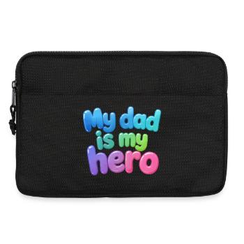 Mein Vater Ist Mein Held Bubbel-Design - Laptoptasche 13" - Schwarz - Vorne