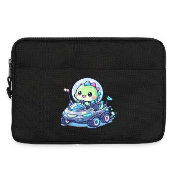Kawaii Dino in the Space Rover - Laptop bag 13" - black - Front