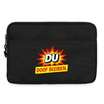 Freches Comic Spruch Shirt - Laptoptasche 13" - Schwarz - Vorne