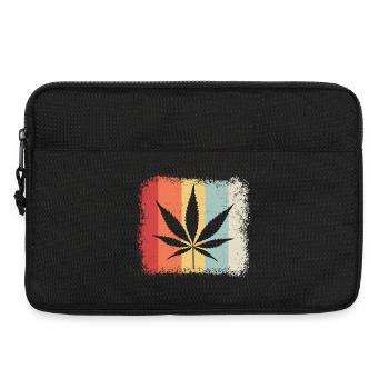 Désherbage rétro de cannabis à partir de feuilles de cannabis - Sacoche pour ordinateur portable 13 pouces - noir - Devant
