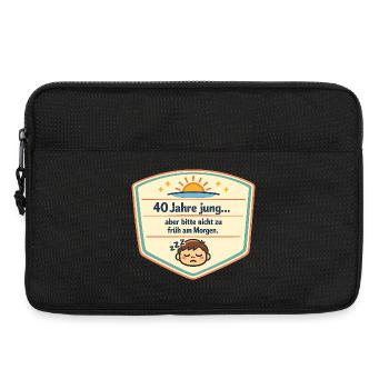 40 Jahre jung – Nicht früh am Morgen - Laptoptasche 13" - Schwarz - Vorne