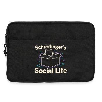 La vie sociale de Schrödinger | Physics Cat - Sacoche pour ordinateur portable 13 pouces - noir - Devant