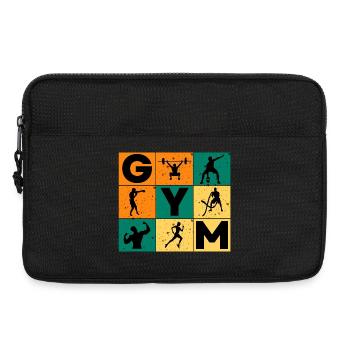 Gym Silhouettes and Letters Grid - Laptop bag 13" - black - Front