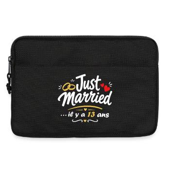 Just Married 13 Ans Heureux - Sacoche pour ordinateur portable 13 pouces - noir - Devant