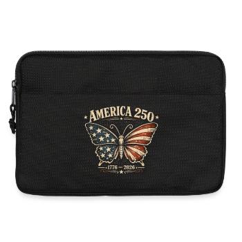 America 250 Vintage Butterfly | National Day USA - Laptop bag 13" - black - Front