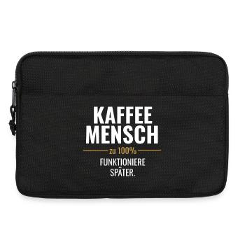 Kaffeemensch – Funktioniere später - Laptoptasche 13" - Schwarz - Vorne