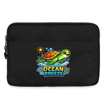 T-shirt cartoon de la Tortue de l’Océan Brise - Sacoche pour ordinateur portable 13 pouces - noir - Devant