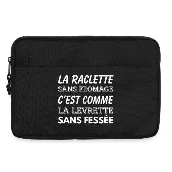 Raclette Cadeau humour personnalisé - Sacoche pour ordinateur portable 13 pouces - noir - Devant