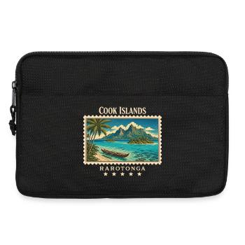 Marque de voyage vintage Rarotonga des Îles Cook - Sacoche pour ordinateur portable 13 pouces - noir - Devant