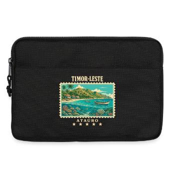 Timor-Leste Ataúro Vintage Reisemarke - Laptoptasche 13" - Schwarz - Vorne