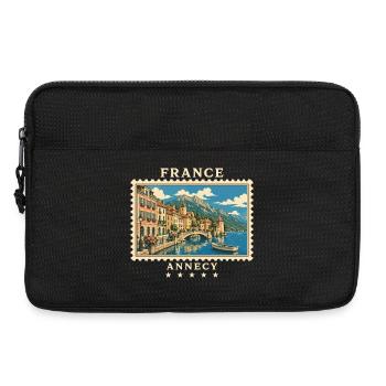 Frankreich Annecy Vintage Reisemarke - Laptoptasche 13" - Schwarz - Vorne