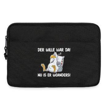 Schlafende Taube – Wille war da, lustige Sprüche - Laptoptasche 13" - Schwarz - Vorne