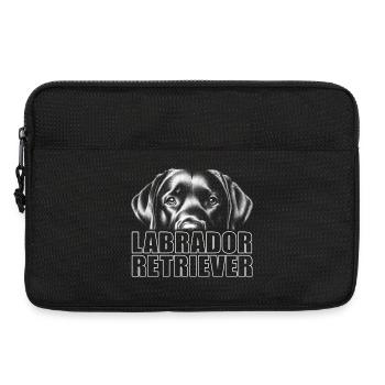 Labrador Retriever Porträt mit großem Schriftzug - Laptoptasche 13" - Schwarz - Vorne
