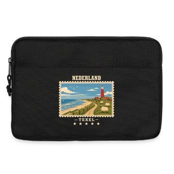 Niederlande Texel Vintage Reisemarke - Laptoptasche 13" - Schwarz - Vorne