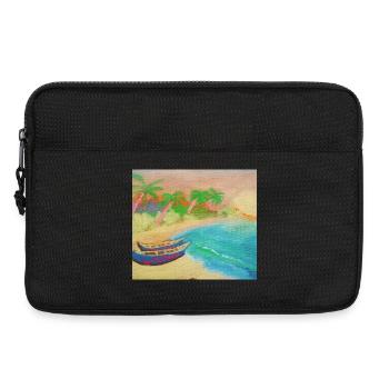 Insellandschaftsstrand und heißer Sand - Laptoptasche 13" - Schwarz - Vorne