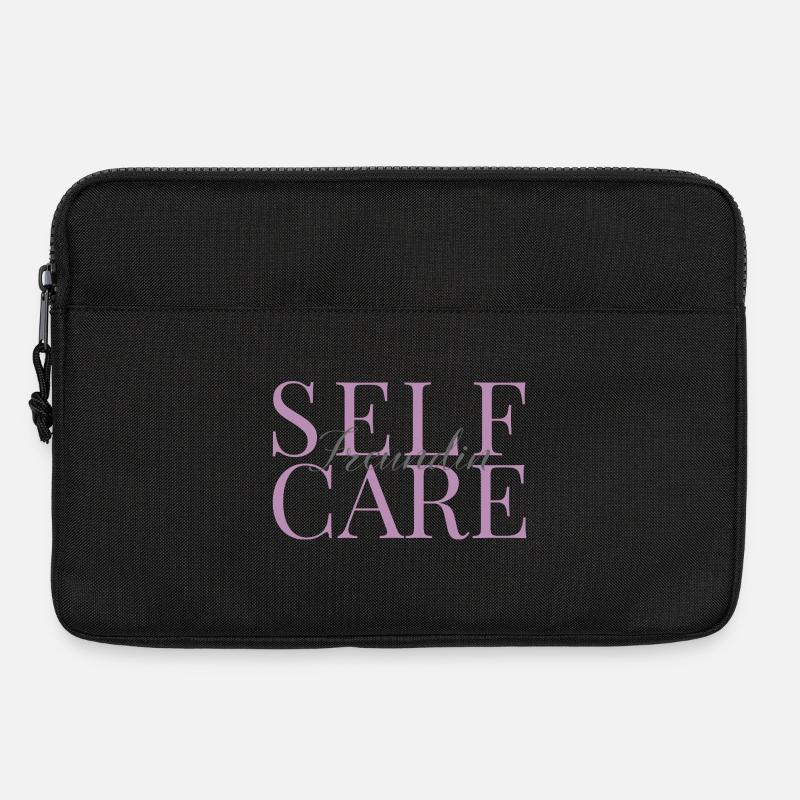 Selfcarefreundin rosa und grau - Laptoptasche 13" - Schwarz