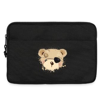 Teddy with eye patch - Laptop bag 13" - black - Front