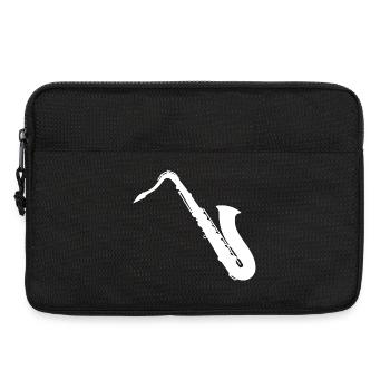 Saxophoniste Saxophone - Design - Sacoche pour ordinateur portable 13 pouces - noir - Devant
