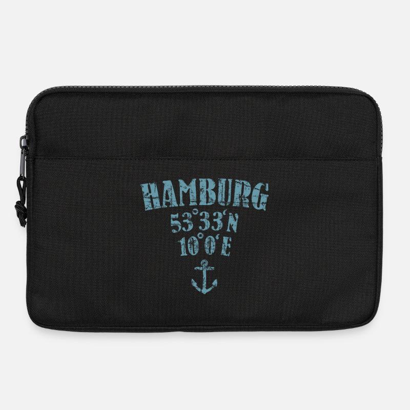 Hamburg Koordinaten - Laptoptasche 13" - Schwarz