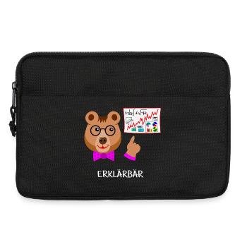 Explainer bear, teacher funny bear intelligent, smart - Laptop bag 13" - black - Front