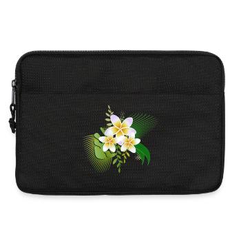 Fleurs de frangipanier un joyau tropical - Sacoche pour ordinateur portable 13 pouces - noir - Devant